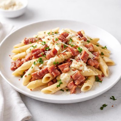 Image of Canadian Bacon and Mozzarella Penne