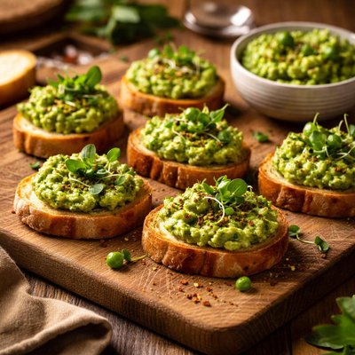 Image of Canapes with Green Spread