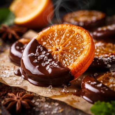 Image of Candied Orange Slices Dipped in Chocolate