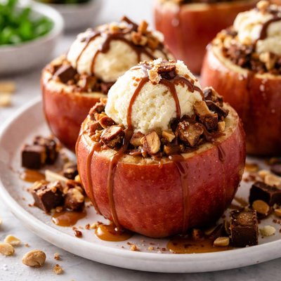 Image of Candy Bar Stuffed Baked Apples