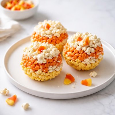 Image of Candy Corn Popcorn Balls
