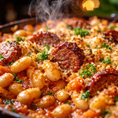 Image of Cannellini Bean and Sausage Gratin