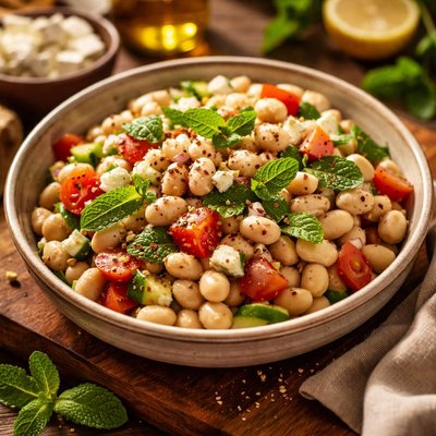 Image of Cannellini Bean Salad with Feta Cheese and Mint