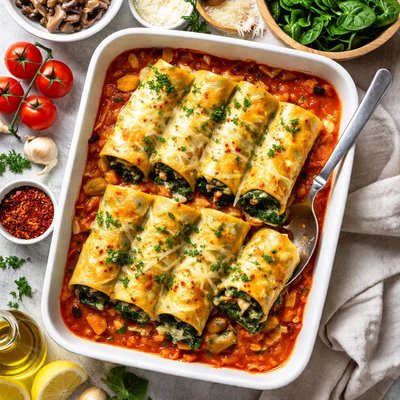 Image of Cannelloni with Spinach and Mushrooms