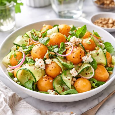 Image of Cantaloupe and Cucumber Salad