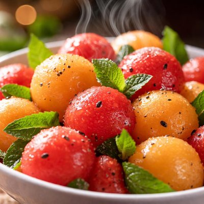 Image of Cantaloupe and Watermelon Salad