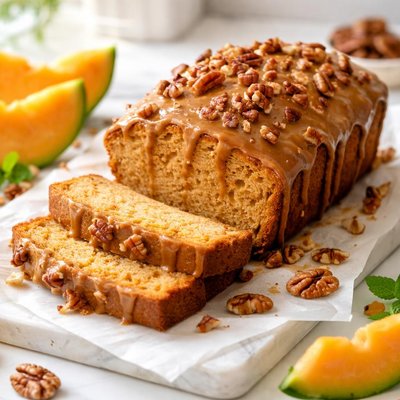 Image of Cantaloupe Bread with Praline Glaze