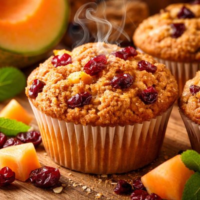 Image of Cantaloupe Cranberry Muffins