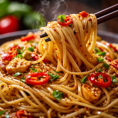 Image of Capellini with Hot Garlic Sauce