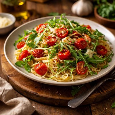 Image of Capellini with Tomato and Arugula Rocket