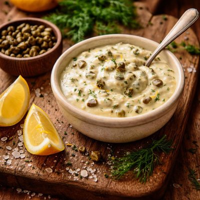 Image of Caper Mayonnaise for Seafood or Vegetables