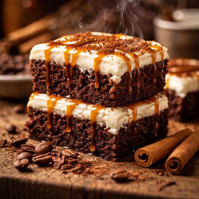 Image of Cappuccino Brownies with Cream Cheese Frosting and Glaze