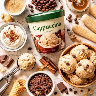 Image of Cappuccino Ice Cream Regular or Diet