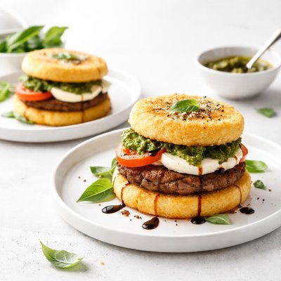 Image of Caprese Polenta Burgers