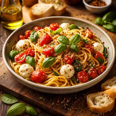 Image of Caprese Style Spaghetti Spaghetti Alla Caprese