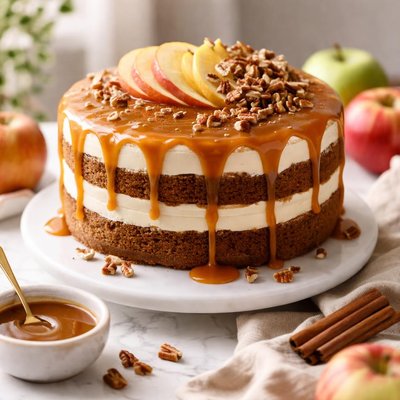 Image of Caramel Apple Cake with Caramel Topping