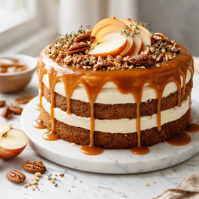 Image of Caramel Apple Cake with Caramel Topping Paula Deen