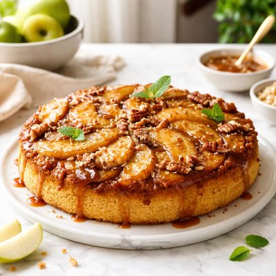 Image of Caramel Apple Upside Down Cornmeal Cake