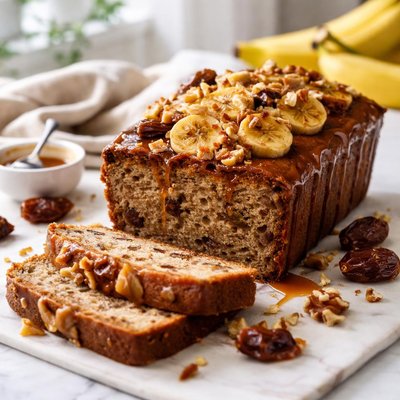 Image of Caramel Banana Date Loaf