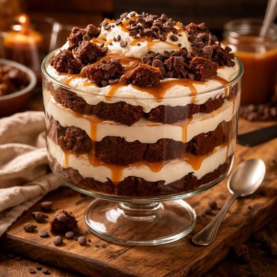 Image of Caramel Brownie Cheesecake Trifle