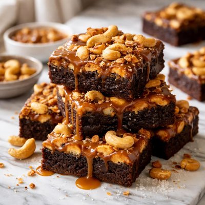 Image of Caramel Cashew Brownies