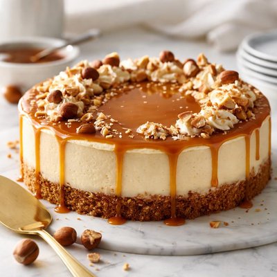Image of Caramel Cheesecake with Hazelnut Crust