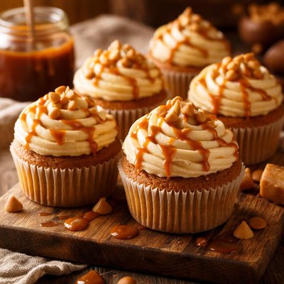 Image of Caramel Cupcakes with Butterscotch Frosting