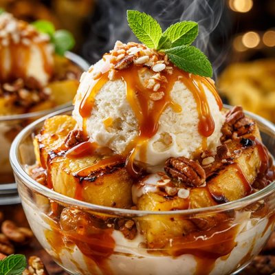 Image of Caramel Grilled Pineapple Sundaes