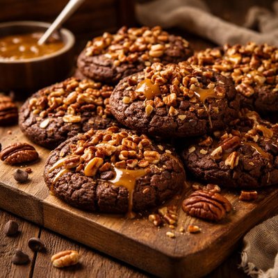 Image of Caramel Nut Brownie Cookies
