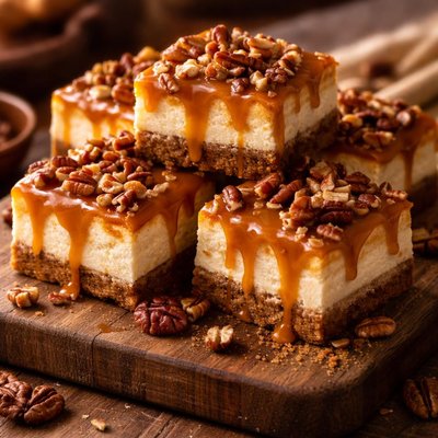 Image of Caramel Pecan Cheesecake Bars