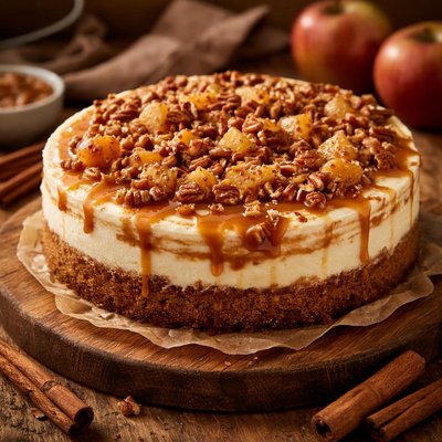 Image of Caramel Swirl Apple Cheesecake Crock Pot
