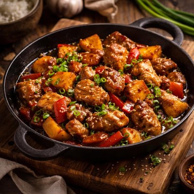 Image of Caramelised Chicken and Pumpkin Stir Fry