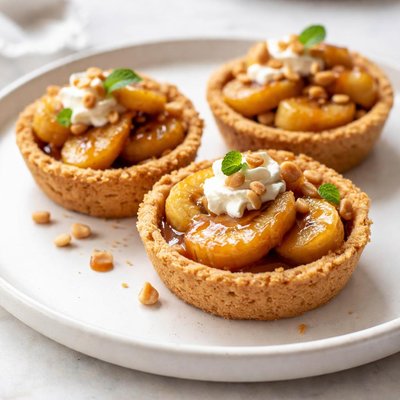 Image of Caramelized Bananas in Pine Nut Cookie Bowls