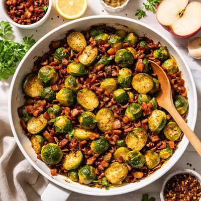 Image of Caramelized Brussels Sprouts with Bacon and Cider