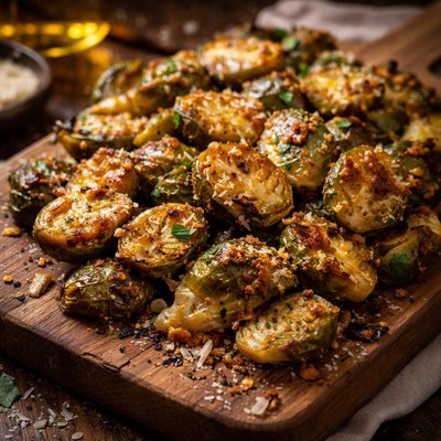 Image of Caramelized Brussels Sprouts with Cheese Crust