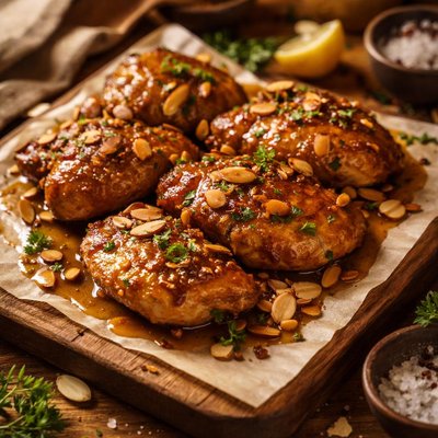 Image of Caramelized Chicken with Almonds