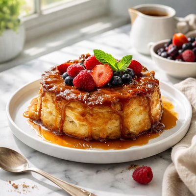 Image of Caramelized Custard Bread Pudding