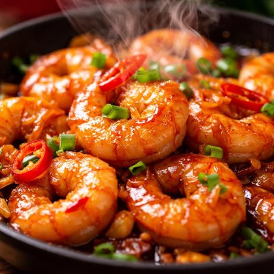 Image of Caramelized Garlic Shrimp Tom Rim Man
