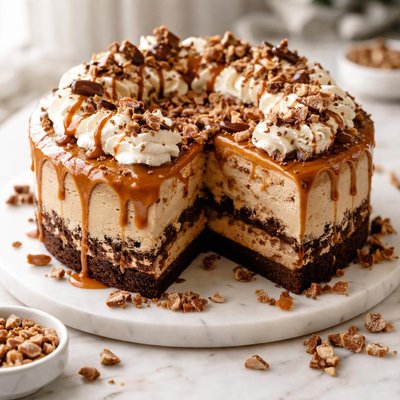 Image of Caramelized Heath Bar Coffee Ice Cream Cake