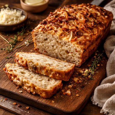 Image of Caramelized Onion and Asiago Beer Batter Bread