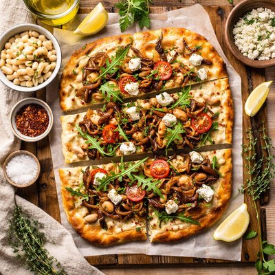 Image of Caramelized Onion and White Bean Flatbread