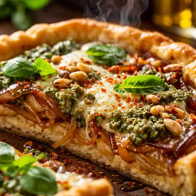 Image of Caramelized Onion Pesto Pie