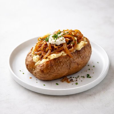 Image of Caramelized Onion Stuffed Baked Potato