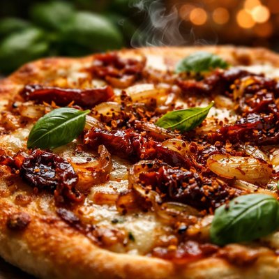 Image of Caramelized Onion Sun Dried Tomato Pizza