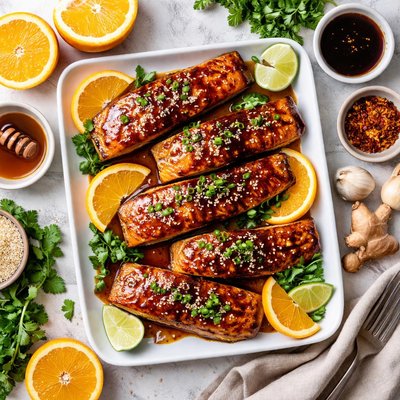 Image of Caramelized Salmon with Soy Orange Glaze
