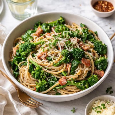 Image of Carbonara Healthier with Greens