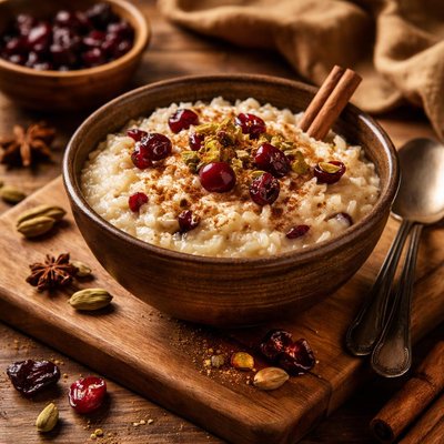Image of Cardamom Cranberry Rice Pudding