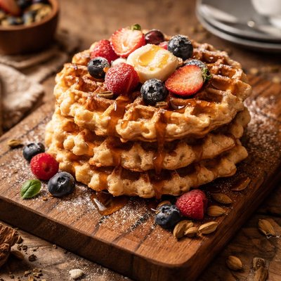 Image of Cardamom Sour Cream Waffles
