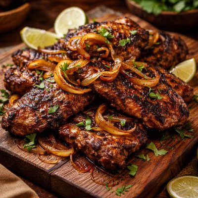 Image of Caribbean Grilled Pork and Onions