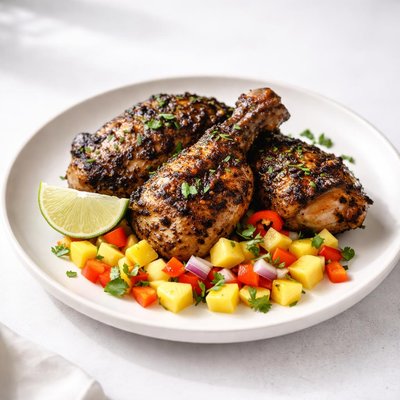 Image of Caribbean Jerk Chicken with Fresh Fruit Salsa